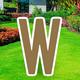 Gold Letter (W) Corrugated Plastic Yard Sign, 30in